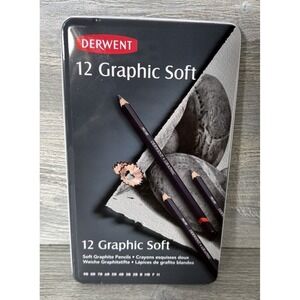 Derwent Set 12 Graphic Soft Drawing Sketching Art Graphite Pencils New & Sealed